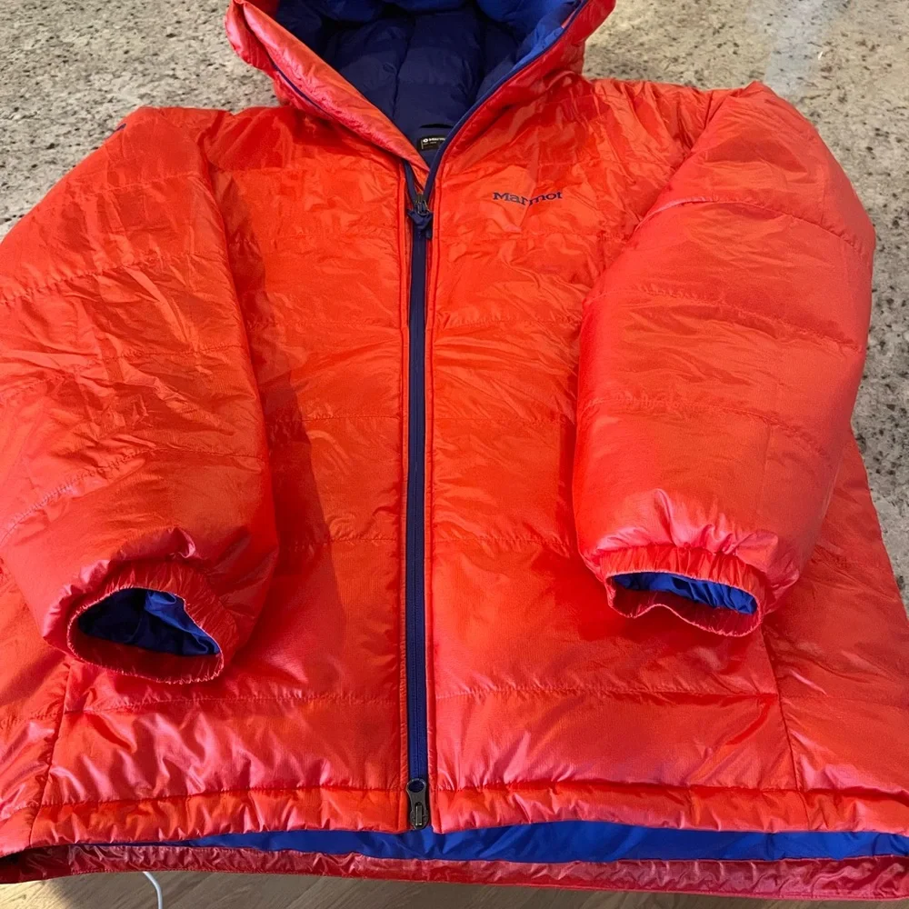 MARMOT “WEST RIB” WARMCUBE 800 PRO DOWN PARKA MENS XL PTP 28 HEM 32 EUC RET $650 - Picture 1 of 9
